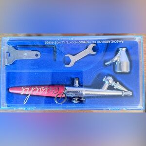 Pink Handle Dual-Action Airbrush with Chrome Accents